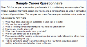 Sample Career Questionnaire