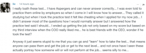 comment by Asperger's candidate