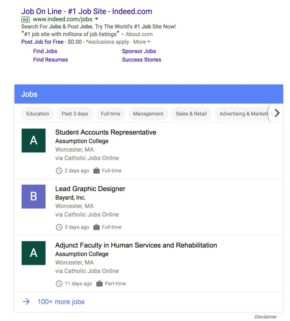 Google Job Search Engine