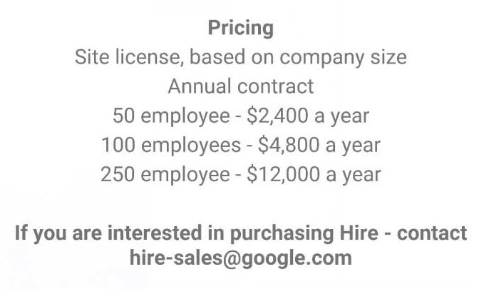 Google Hire Pricing
