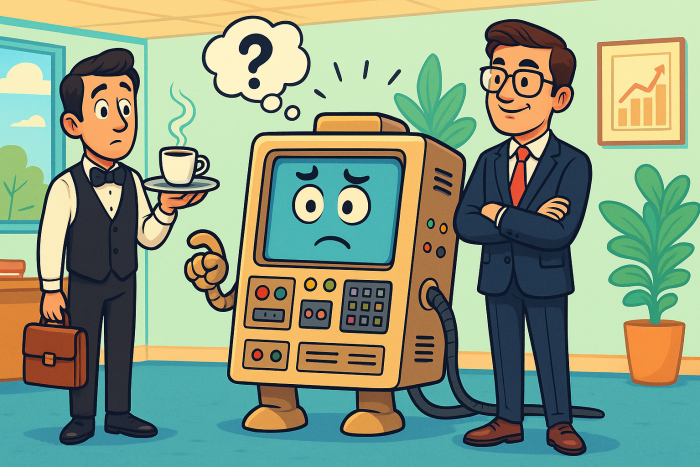 AI unable to tell the difference between a waiter and person in a suit
