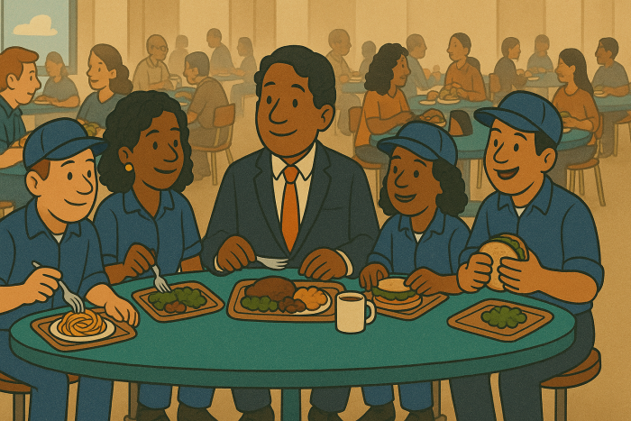 Eating lunch together